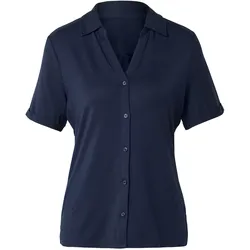 Tchibo - Blusenshirt mit Knopfleiste - Damen - Gr. M - dunkelblau