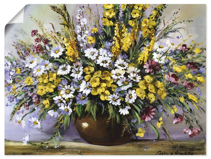 Wandbild ARTLAND Herrlichkeit von Gänseblümchen , bunt (farbe bild(er): bunt), B:80cm H:60cm, Bilder, Wandbild, als Leinwandbild, Poster in verschied. Grössen