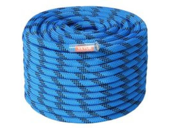 VEVOR 12,7 mm statisches Kletterseil, 60,9 m (200 Fuß) Outdoor-Kletterseil, 30 kN Bruchfestigkeit, Faserseil für Flucht, Abseilen, Brandrettung, Blau