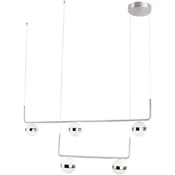 LED Decken Pendel Hänge Lampe Leuchte Metall Nickel Matt Chrom Opal Wohn Zimmer