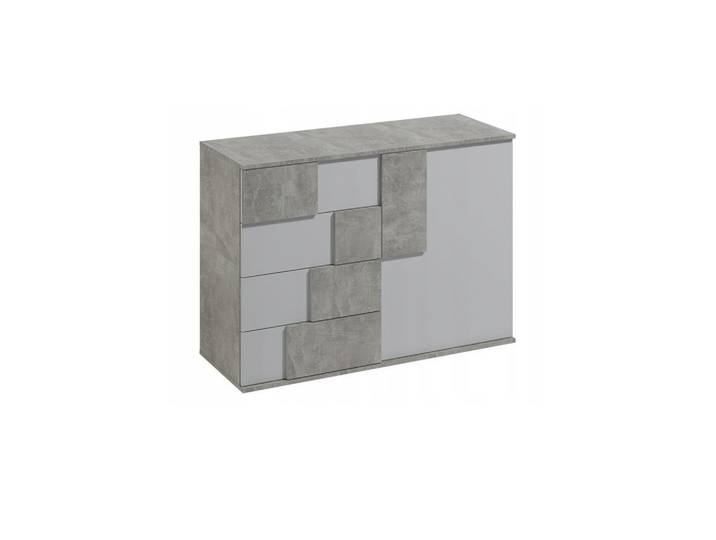 KOMMODE ESTRADA 121/85/45 cm mit 4 Schubladen 1 Türen Taupe