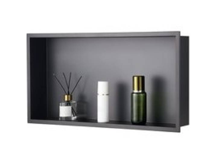 VEVOR Duschnische, 10,16x33,02x63,5 cm große Wandnische, Seifen- und Shampoo-Aufbewahrungsorganizer aus Edelstahl, langlebig und einfach zu installieren, schwarz für Badezimmer