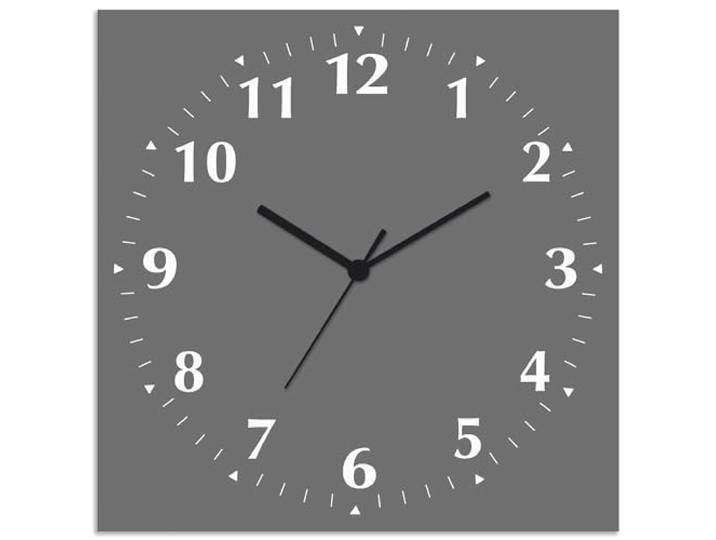 ARTLAND Wanddeko Wanduhr ohne Tickgeräusche Alu Quarzuhr 30x30 cm Quadratisch Lautlos 12 Ziffern Farbig Schlichtes Design Grau S7KC
