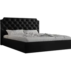 POLSTERBETT Tybilla 180/200 cm in Schwarz – mit Bettkasten und luxuriösem Stil