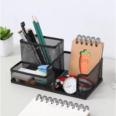 Creative Metal Desk Stationery Organizer With 3 Grid Storage Box Creative Metal Desk Stationery Organizer With 3 Grid Storage Box