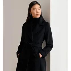 Lauren Ralph Lauren für Damen. 297962169001 Schwarzer zweireihiger Mantel aus Wollmischung (40), Wolle, Klassisch