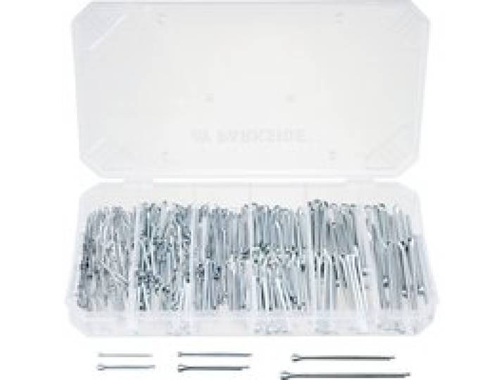 PARKSIDE® Assortiment d'écrous à oreilles ou de vis sans tête ou de goupilles fendues ou de clous (Jeu de goupilles fendues, 420 pcs.)