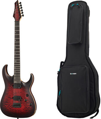 Harley Benton Amarok-BT BKRD Quilted w/Bag Black Red Quilted Burst Satin