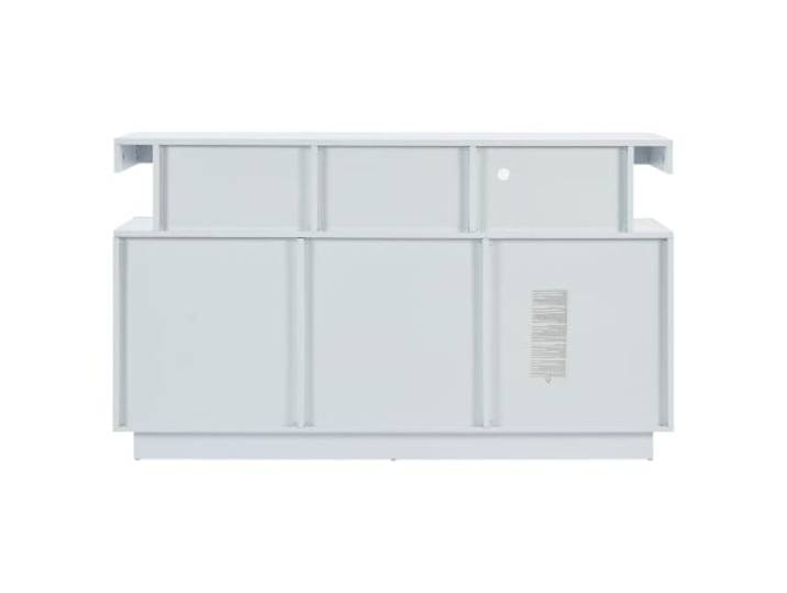 140x35x80 cm Sideboard Hochglanz weiß mit LED-Licht Schwarz, Hochglanz, Spanplatte & Acryl, 140x35x80 cm, LED mit FB, 3 Schubladen, 2 Schiebetüren, Montagesatz