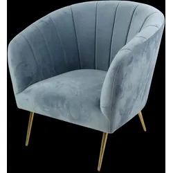 VOSS Design Samt Sessel Ivy hellblau 78x71x78 cm