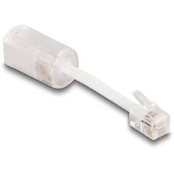 Delock Kabel-Entzwirler Adapter [1x RJ10-Stecker 4p4c - 1x RJ10-Buchse 4p4c] 0.03 m Transparent, Weiß 88170