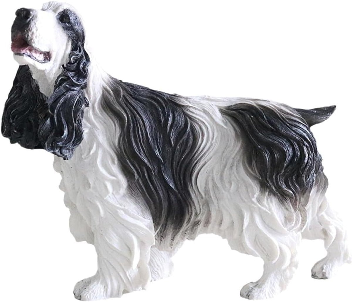 Hars Cocker Spaniel Beeldje - Zwart-wit - Hoogte: 152 cm