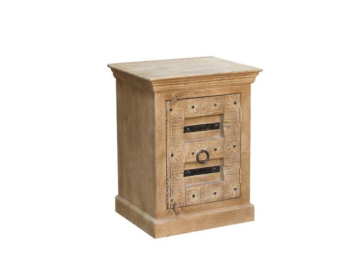 Livetastic Nachtschrank, Natur, Holz, Mangoholz, massiv, 55x70x45 cm, Schlafzimmer, Nachttische