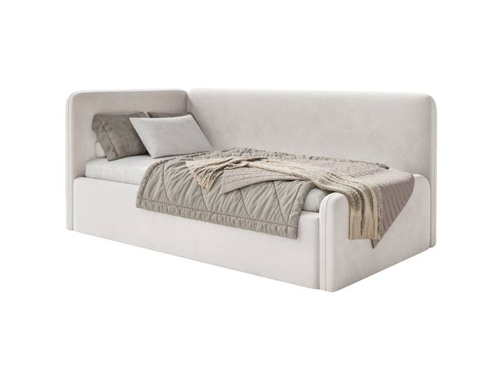 Jugendbett 90x200 cm Fanklo linksseitig mit Matratze und