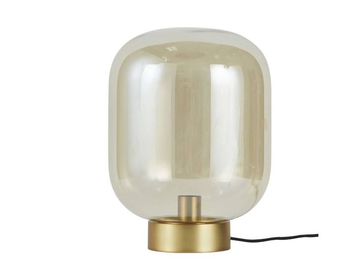 Lampe bulbe en verre et métal doré