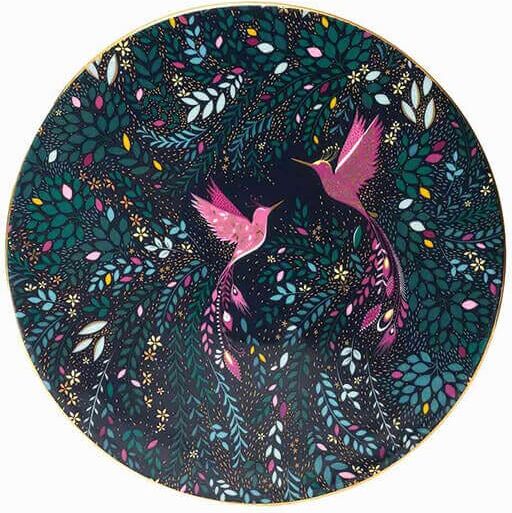 Sara Miller London Sara Miller India Collection Serving Plate Hummingbird Paradise Midnight Blue