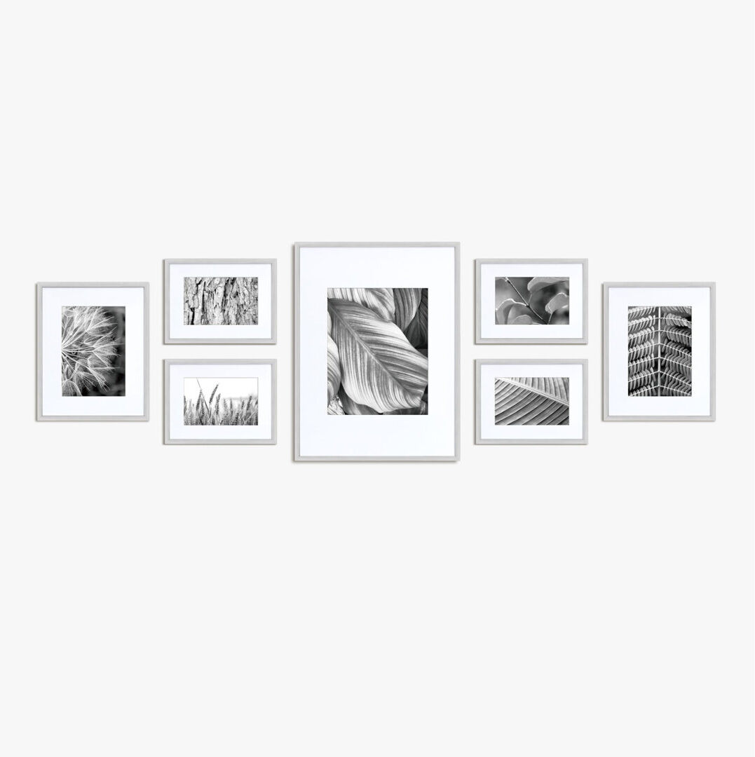 17 Stories Mato Metal Picture Frame - Set of 7 with Mat Grey