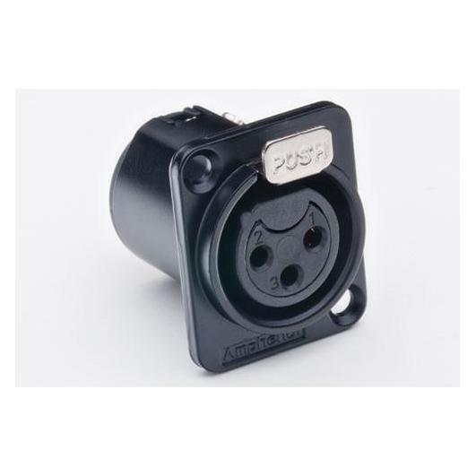 Amphenol 3 pole XLR Socket female in Type D and Black (Stecker und Verbinder) (AC3FDZB)