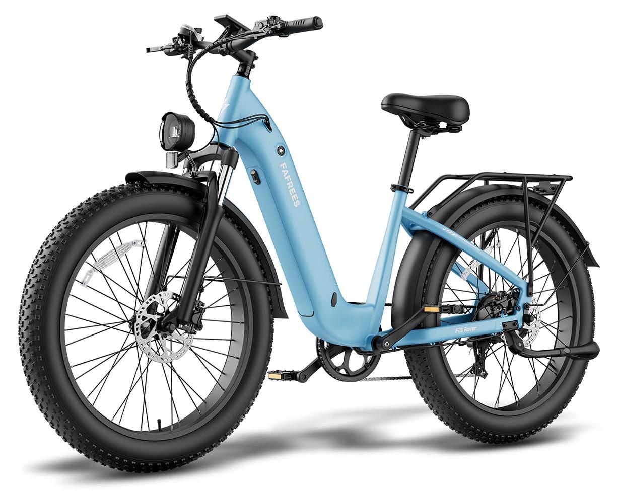 E-Bike Fatbike 250W 48V 20Ah Akku 70-95km Reichweite 26x4.0 Zoll Blau