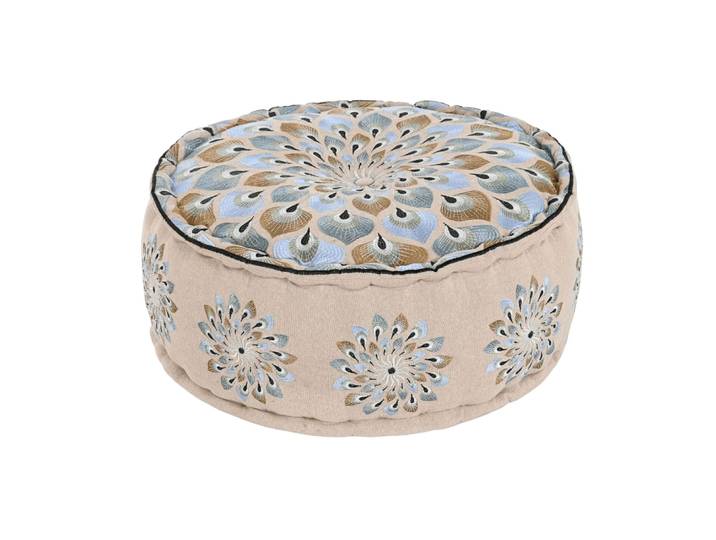 Coussin de sol en coton bleu 60x60x27 cm