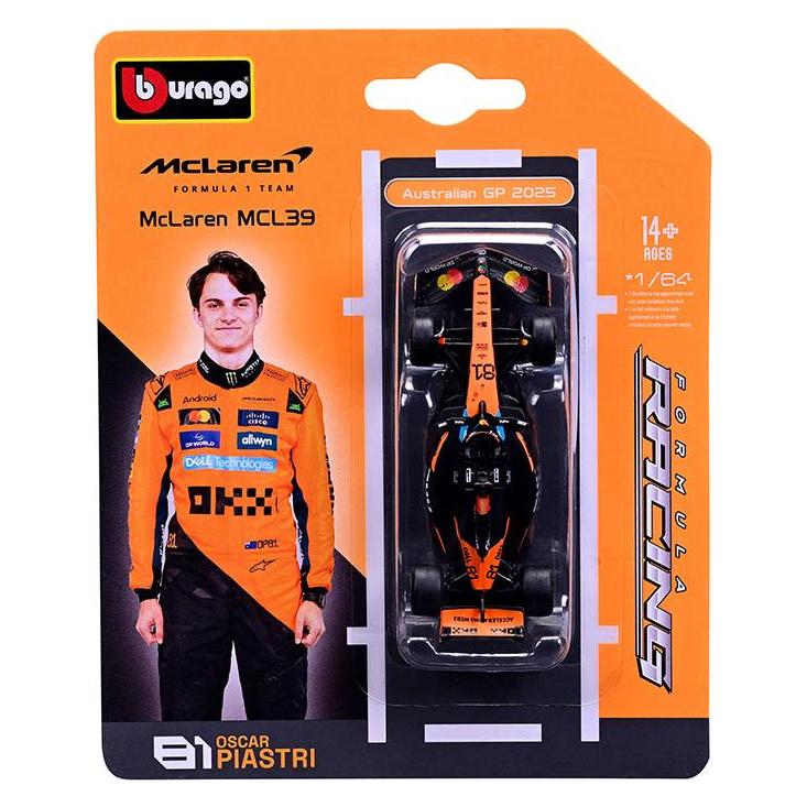 Bburago McLaren F1 MCL39 1/64 Piastri 2025 (58001P)