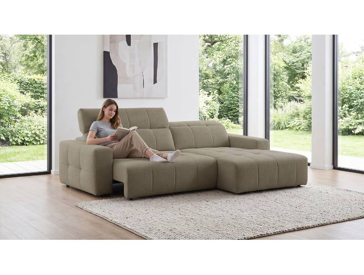 Ecksofa Lovestory mit Kopfteilverstellung und Motor. Funktion
