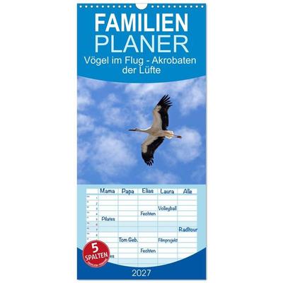 Familienplaner 2027 - Vögel im Flug - Akrobaten der Lüfte mit 5 Spalten (Wandkalender, 21 x 45 cm) CALVENDO