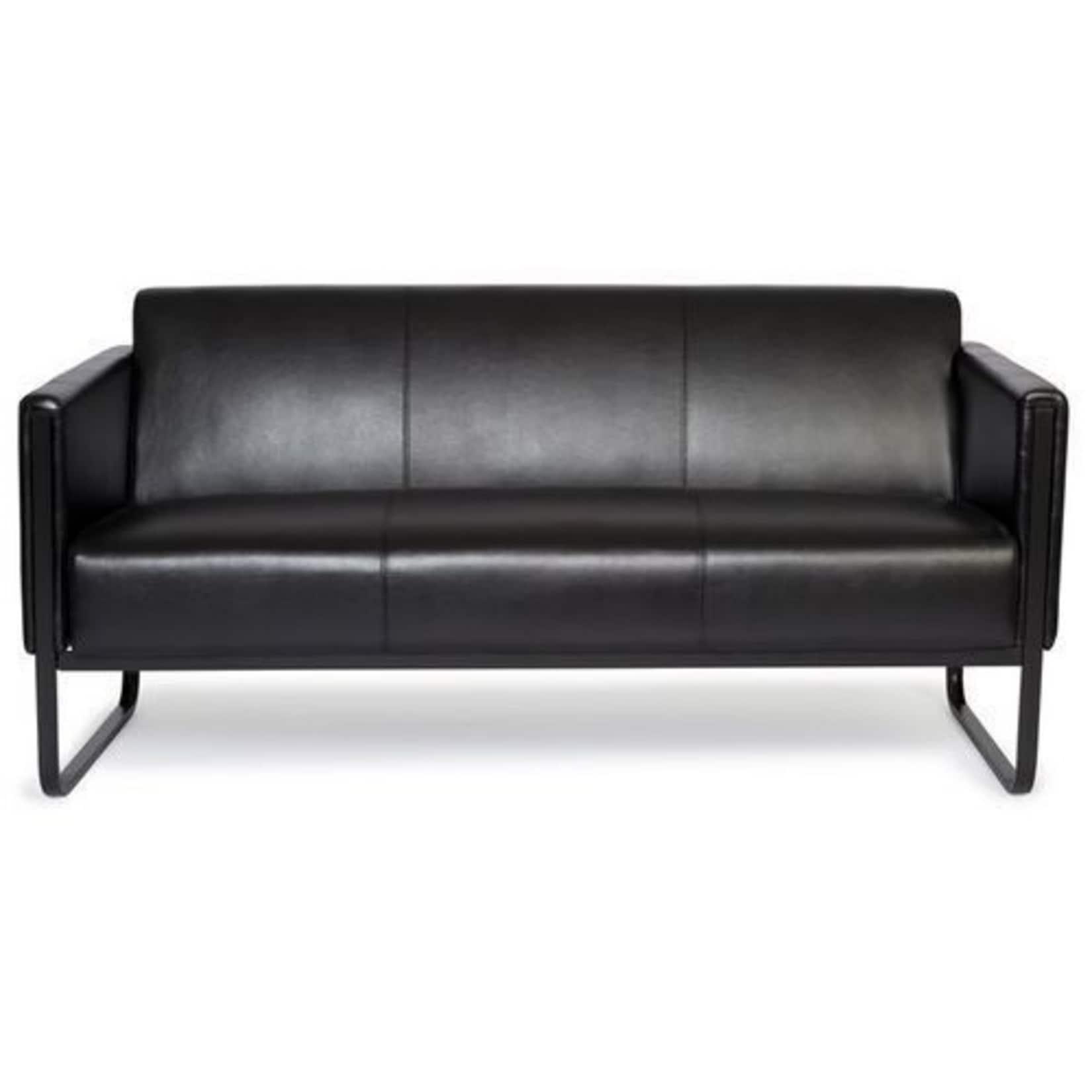 hjh OFFICE Lounge Sofa BALI BLACK Kunstleder mit Armlehnen