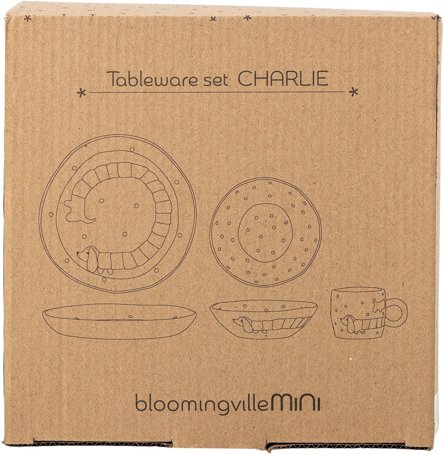 Kindergeschirr-Set BLOOMINGVILLE "Charlie", Kinder, blau, Steingut, Geschirr-Sets Kindergeschirr-Set blau Einheitsgröße