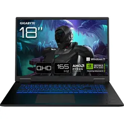 Gigabyte GAMING A18 3VHK3DEC64SH (18", 1000 GB, 32 GB, DE), Notebook, Schwarz