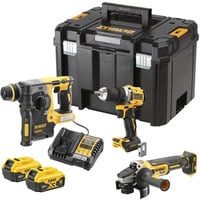 Akku-Bohrschrauber, -Kombihammer und -Winkelschleifer Set DCK330P2T, 18Volt, Werkzeug-Set gelb/schwarz, Kombopack, 2x Li-Ionen Akku 5,0Ah, in T STAK-Box VI