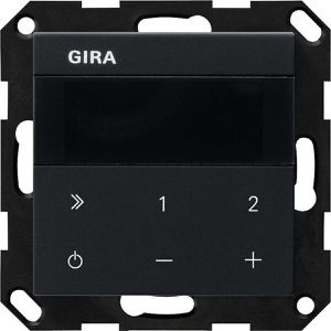 Gira Radio IP 2320005 Internetradio, WLAN, Bluetooth, Unterputz-Radio schwarz matt