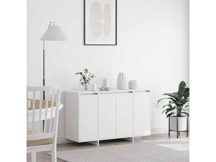 HEFZGDB Rechteckiges Sideboard für Moderne Einrichtung mit Stauraum für Essbereich, minimalistisches Sideboard aus Holzwerkstoff mit Scharniertüren und Regalen