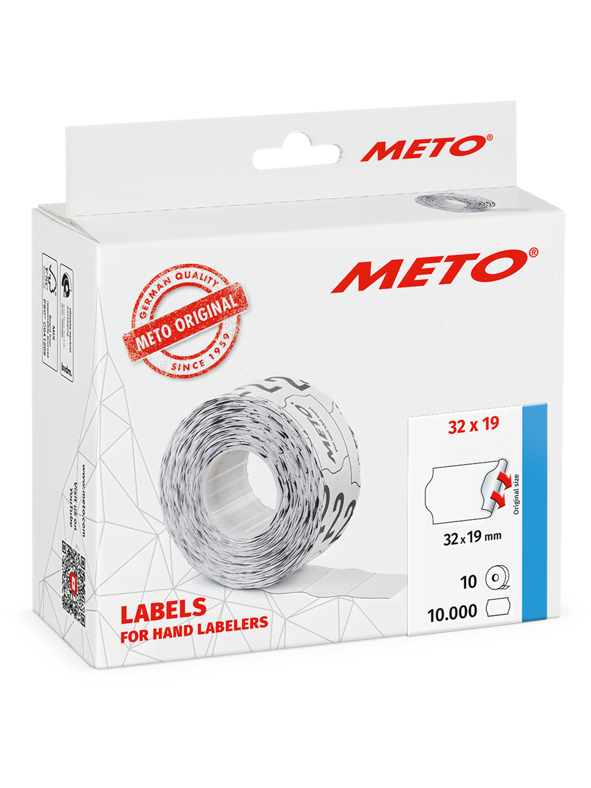 METO Price labels 32x19 white 10 rls/1000