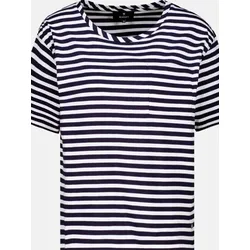 Gestreiftes T-Shirt mit Brusttasche Mehrfarbig 38