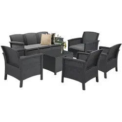 Venus II Großes Gartenmöbel-Set für 7 Personen