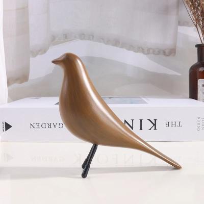 Uplift Essentials Nordic Minimalist Bird Sculpture Modern Resin Art Artwork For Office, Living Room & Bedroom Decoration brown