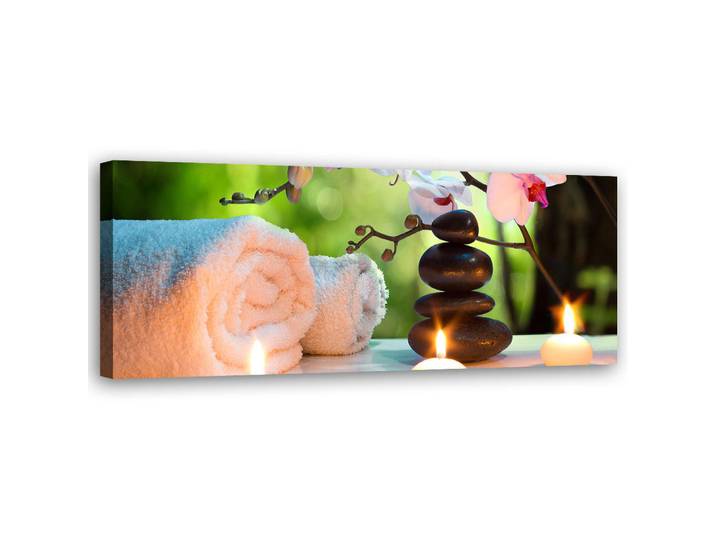 Feeby Wandbild spa zen massage, Mehrfarbig, Orientalisch, Rechteckig, 90x30 cm, Bilder & Rahmen, Bilder, Leinwandbilder