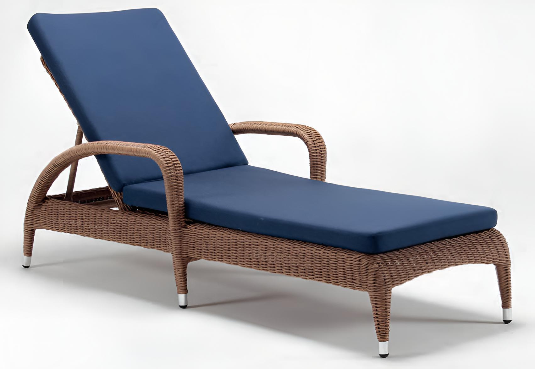 Sonnenliege Liegestuhl Gartenmöbel Modern Sonnenliege Blau Braun