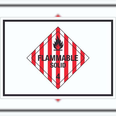 HB-Druck Aufkleber Entzündbare feste Stoffe Symbol Flammable Solid A9 (37x52mm)