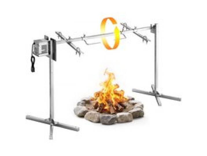 VEVOR Tourne Broche Électrique sur Pied, Charge 60 kg, Tige en Inox 132 cm, Barbecue à Méchoui Agneau Porcelet Rôtisserie, 8 Niveaux de Hauteur, Kit Rôtissoire Barbecue Universel avec Moteur 38 W