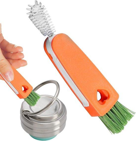 Multifunctionele reinigingsborstel voor keuken en sanitair, Oranje, Plastic