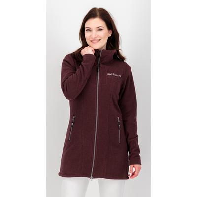 Fleecejacke DEPROC ACTIVE "GLORY APRIL", Damen, Gr. 44L, lila (berry), Fleece, 100% Polyester, figurbetont hüftbedeckend, gerader Abschluss, Jacken Fleecejacke, mit 2-Wege-Reißverschluss