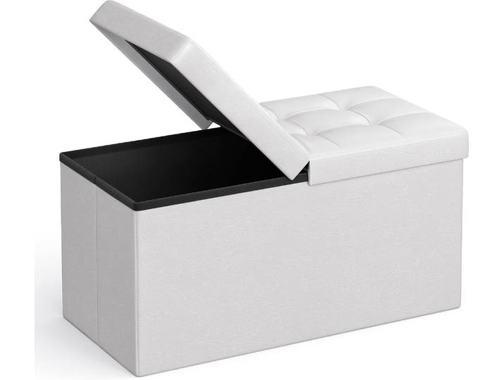 Aufbewahrungsbank Sitzbank klappbar 76x38x38 cm Wolkenweiss