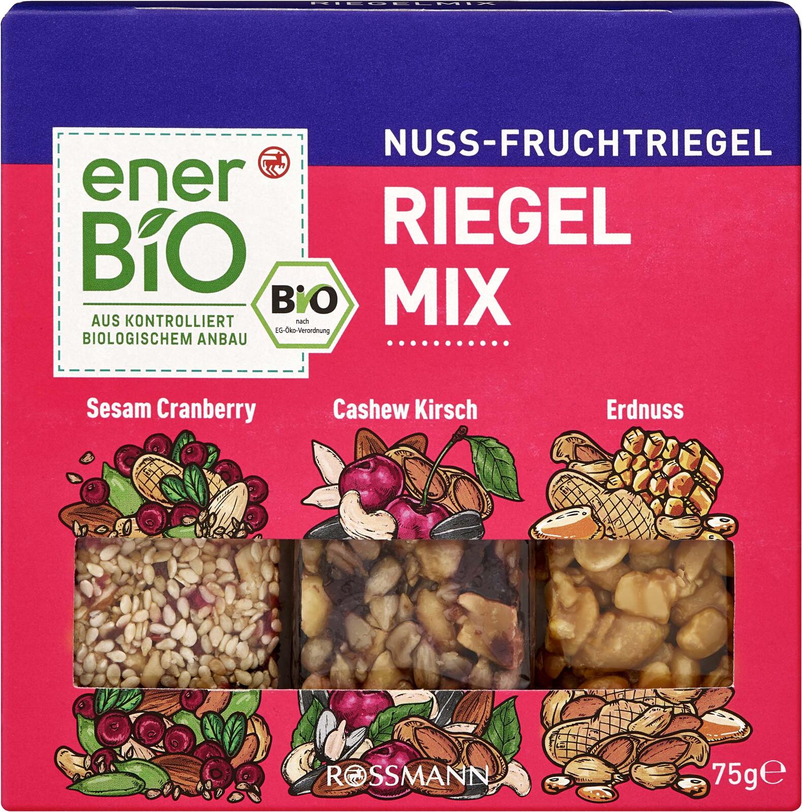enerBiO Nuss & Frucht Riegel-Mix 4305615985817