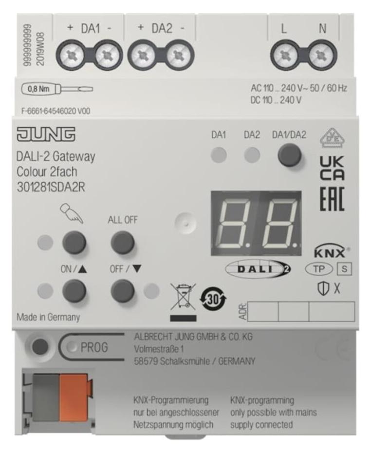 JUNG 30128 1S DA2 R KNX DALI-2 Gateway Colour 2fach 301281SDA2R