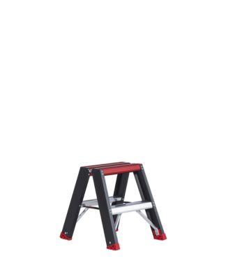 Doppelstufenstehleiter Professional Topline, Aluminium, 4 Stufen, schwarz