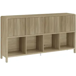 En.Casa, Kommode + Sideboard, Sideboard Lukkodso 77x145x30 cm Eicheoptik, mittelhell (145 x 30 x 77 cm)
