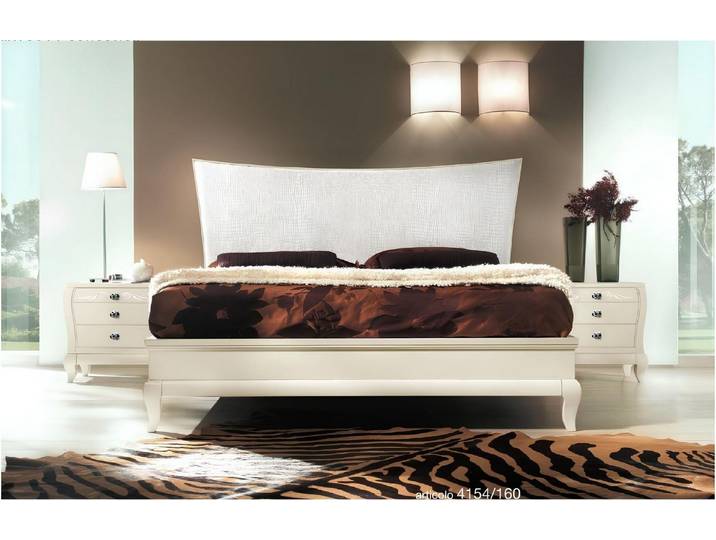 JVmoebel Bett Ästhetisches Bett in Weiß mit stabilen Holzfüßen (1-tlg), Made in Europa