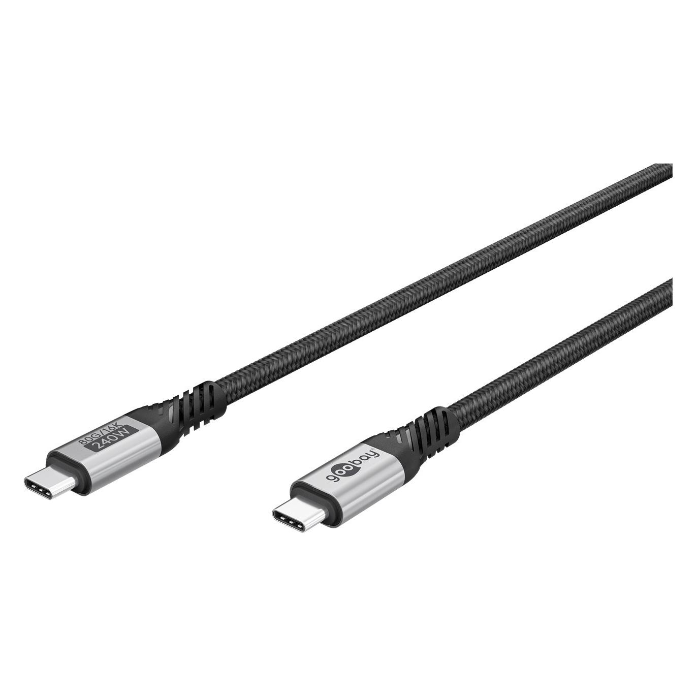 Goobay USB-C-Kabel, USB4 Version 2.0, 1,5 m, schwarzgrau (1.50 m, 240 W) (74776)